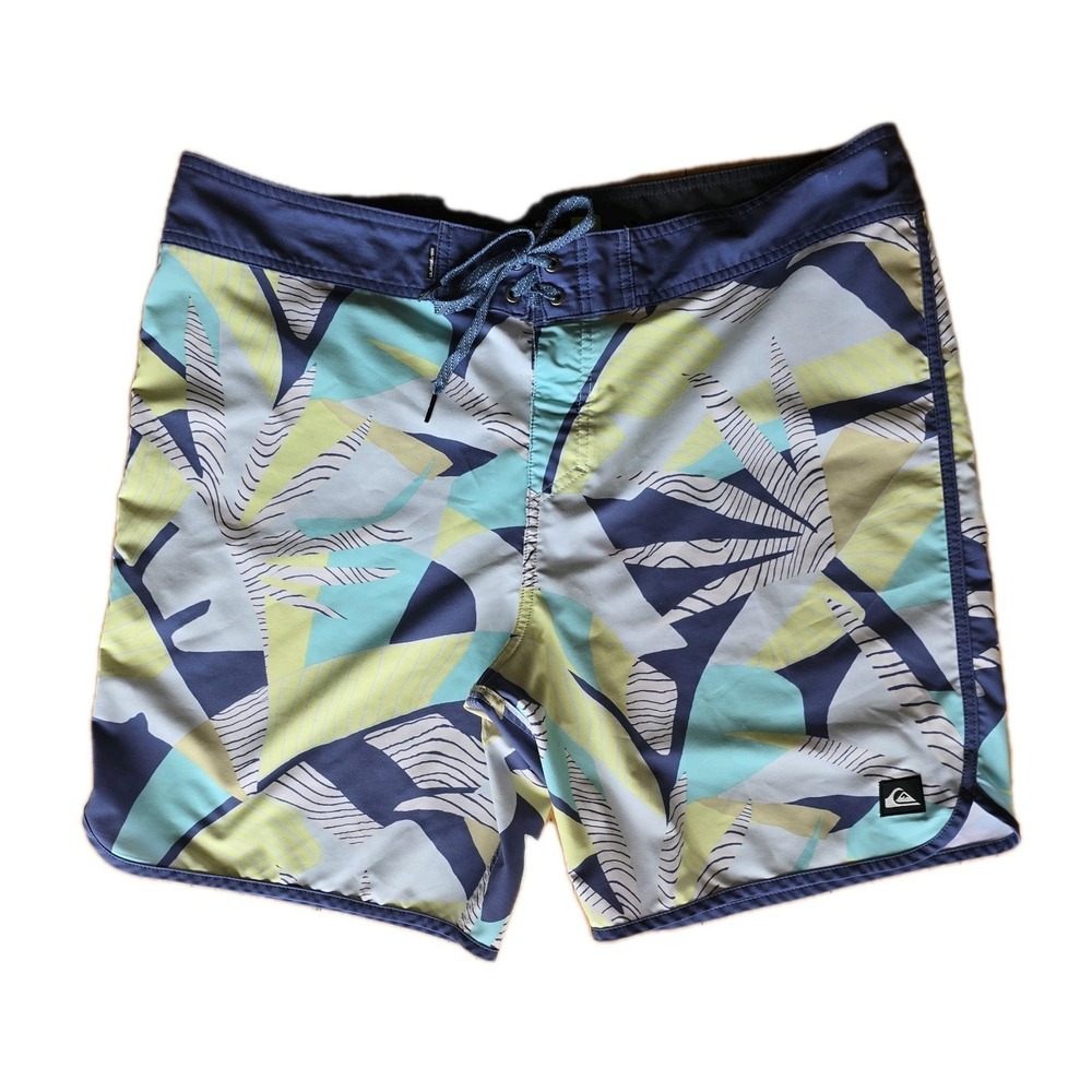 Quiksilver Board Short Mens Size 38 4 Way Stretch Surf Swim 8 " Inseam Trunks